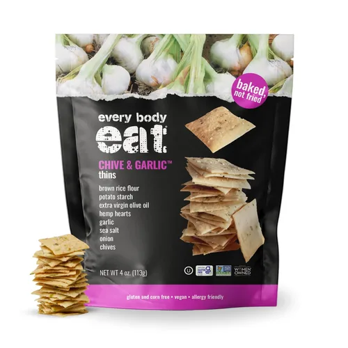Vista 13 de Every Body Eat Snack Cracker Thins, sin queso, sin gluten, vegano, sin lácteos y sin aceite de semillas, 4 onzas