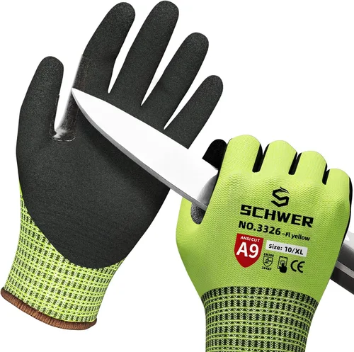 Vista 24 de Guantes de trabajo de invierno Schwer FreezeGuard-X para hombres y mujeres, guantes resistentes a cortes ANSI A9 para protección extrema, guante