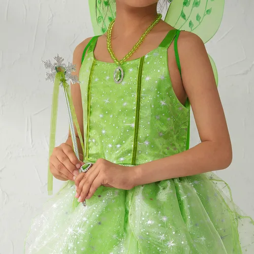 Vista 5 de Vestidos de princesa para niñas disfraz de hada con disfraz de hada de princesa disfraces de Halloween para niñas con alas de hadas