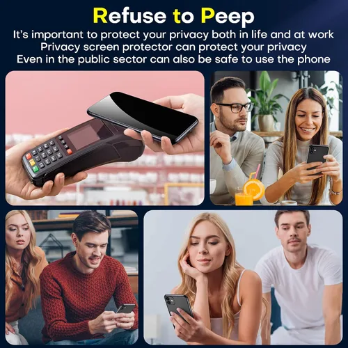 Vista 6 de ImpactStrong Protector de pantalla de privacidad antiespía para iPhone 11 / iPhone XR (6.1 pulgadas), vidrio templado 9H, resistente a roturas
