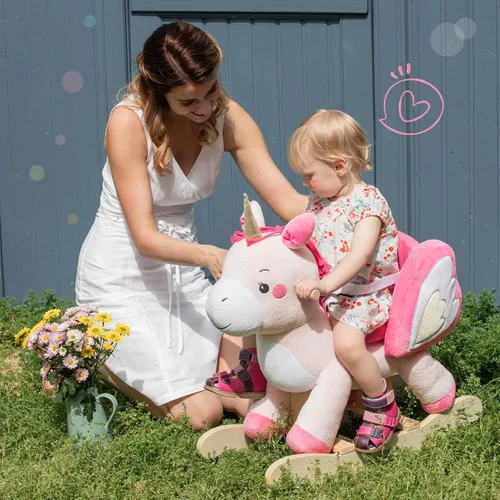 Vista 8 de labebe - Caballo mecedor para bebé, unicornio para montar, juguete de paseo para niños de 6 meses a 3 años, bebé (niño niña) juguete de peluche