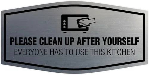 Vista 21 de Signs ByLITA Fancy Please Clean Up After Yourself Everyone Has To Use This Kitchen Sign (Negro) - Pequeño