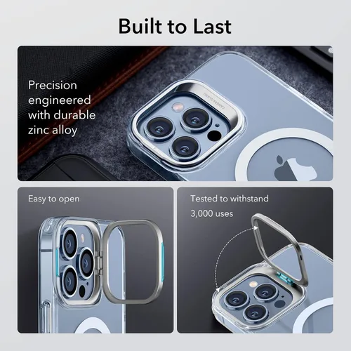 Vista 4 de ESR Funda para iPhone 13 Pro, compatible con MagSafe, protección de grado militar a prueba de golpes, soporte de anillo de cámara integrado, funda