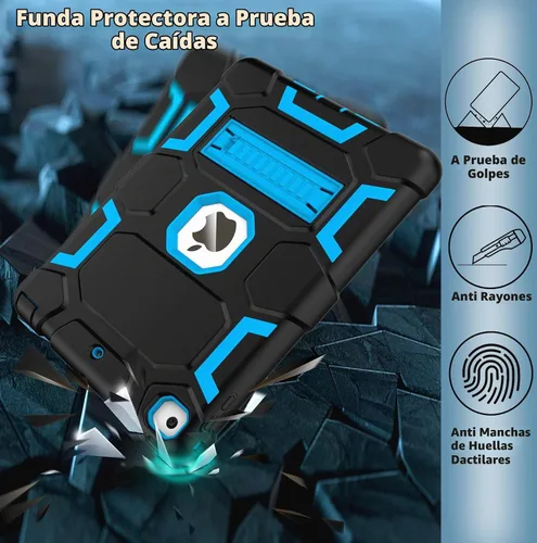 Vista 5 de CCMAO Funda para iPad de 6ª/5ª generación (9.7 pulgadas, 2018/2017), iPad Air de 2ª generación (2014) con soporte, funda protectora híbrida a prueba