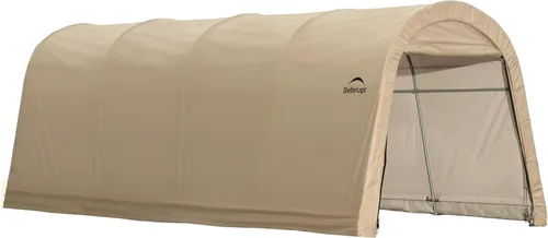 Vista 17 de ShelterLogic AutoShelter - Cochera instantánea con marco de acero y cubierta ripstop impermeable y resistente a los rayos UV, toldo redondo de 3 x