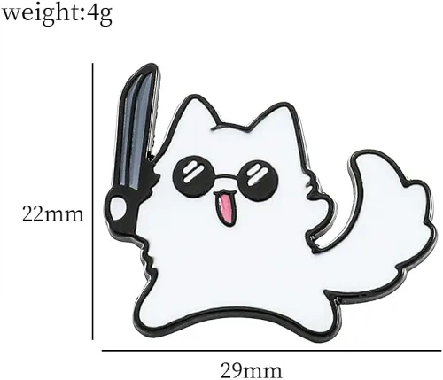Vista 2 de Ealipoi Jujutsu Kaisen Broche Anime Jujutsu Kaisen Pines Aleación Satoru Cosplay Merch Cat para Hombres 7pcs, Acero aleado, Sin gemas.