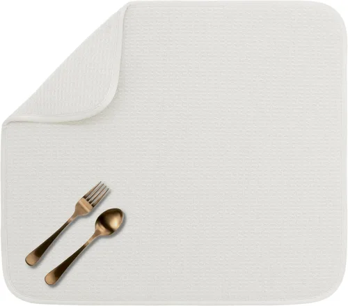 Vista 10 de S&T INC. Tapete de microfibra para secado de platos, reversible y absorbente para cocina, de 16 x 18 pulgadas, color negro