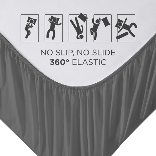 Vista 5 de Royale Linens Paquete de 2 sábanas bajeras, sábanas elásticas, sábana bajera individual, suave y transpirable, microfibra cepillada de 1800