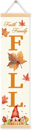 Vista 13 de Pancartas con texto en inglés «Happy Fall Y'all», pancarta de otoño para exteriores, decoración de cosecha de calabaza, decoraciones de Acción