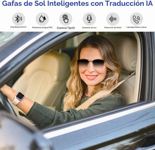 Vista 3 de Gafas Bluetooth para hombres y mujeres, lentes fotocrómicas, lentes