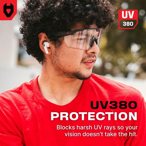Vista 5 de NoCry Anti-Fog Clear Safety Glasses for Men and Women — Work Glasses
