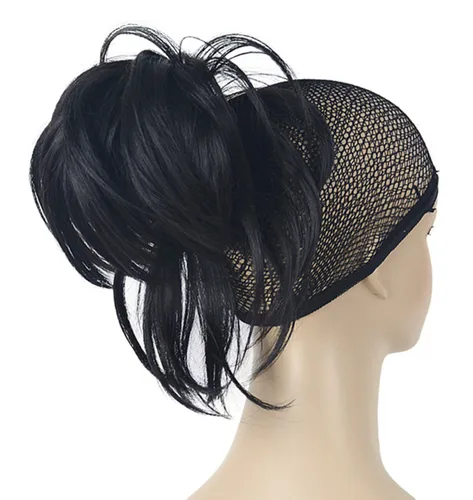 Vista 14 de Lydell Extensión de cabello sintético ajustable con pinza de mandíbula (marrón oscuro)