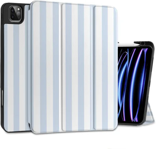 Vista 16 de DONGKE Funda para iPad Pro de 12.9 pulgadas 6ª generación 2022, soporte para lápiz integrado + soporte triple + encendido automático/apagado + funda