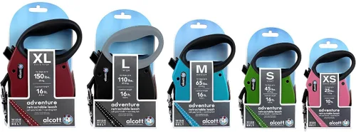 Vista 4 de Alcott Adventure Correa de cinturón reflectante retráctil – 10 pies – Extra pequeña para perros de hasta 25 libras, negro con mango de agarre suave