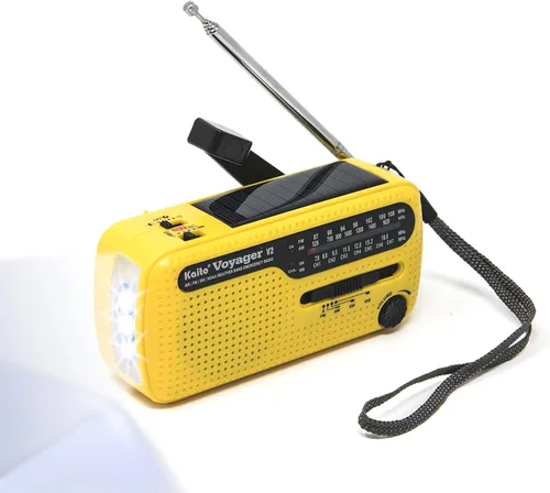 Vista 3 de Kaito Mejor NOAA y SW Portátil Solar/Manivela de mano AM/FM, radio de emergencia meteorológica de onda corta y NOAA con cargador de teléfono celular