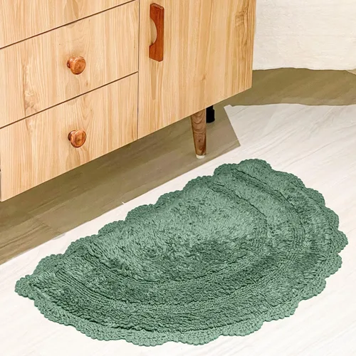 Vista 49 de Chardin home Alfombra de baño de ganchillo beige, alfombra de baño ovalada 100% algodón con borde de ganchillo artesanal hecho a mano, alfombra