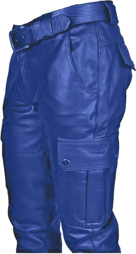 Vista 4 de AITEQY Pantalones grandes y altos de piel sintética para hombre, pantalones deportivos góticos con parte delantera plana, pantalones de discoteca