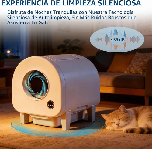 Vista 5 de Garvee Caja de arena para gatos autolimpiante, caja de arena inteligente automática para mascotas, gran capacidad para múltiples gatos, control