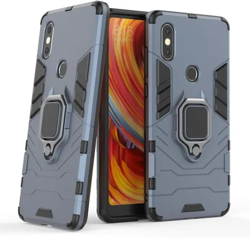 Vista 7 de LuluMain Compatible con funda Xiaomi Mi Mix 2S, soporte de anillo de metal, a prueba de golpes, carcasa de parachoques duro