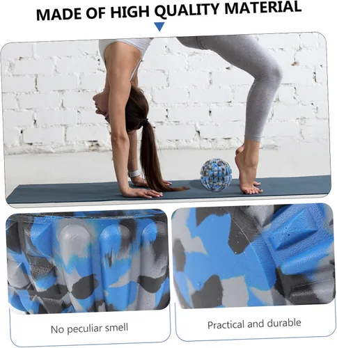 Vista 5 de Bola de masaje de pies de rayas de camuflaje EVA masajeador muscular para alivio de la fascitis plantar, herramienta de entrenamiento de fitness