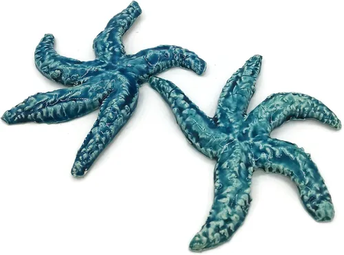 Vista 5 de 1Pc Handmade Ceramic Starfish Tile, Coastal Wall Decor for Home, Swimingpool Aquarium or Fish Tank, Beach Lover Gift for Women