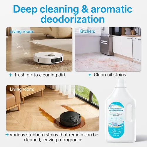 Vista 5 de Nukisa Solución de limpieza de suelos Fresh Ocean de 1 litro, compatible con Roborock/Eufy/iRobot/Ecovacs/Dreame/Shark, desodorización de fragancia
