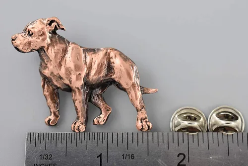 Vista 2 de Broche de solapa hecho a mano con diseño de raza de perro Terrier - Jack Russel, border, toro, Cairn, Airedale, Norwich, Scottish, Amstaff, Pit