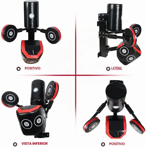 Vista 7 de Objetivo de boxeo de velocidad de combate multipunto, columnas de objetivo de práctica Barra de velocidad de absorción de impactos de rebote
