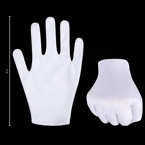 Vista 2 de Zhehao 48 guantes de algodón blanco de trabajo de gran
