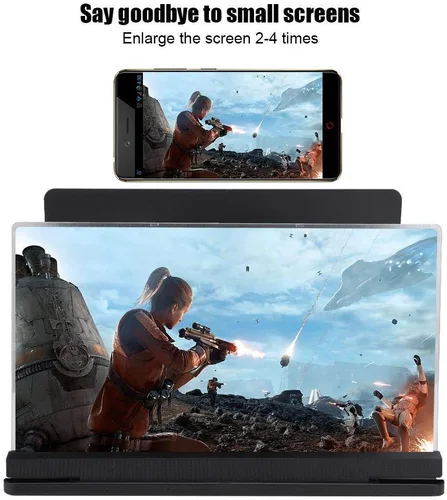 Vista 2 de Lupa de pantalla para teléfono inteligente, amplificador plegable de teléfono móvil de efecto 3D de 14 pulgadas, aumento de 3 a 5 veces, sin