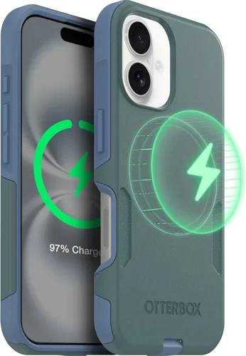 Vista 51 de OtterBox Funda para iPhone 16 Commuter Series - Jeans azul bebé, funda delgada y protectora para iPhone, de doble capa, absorción de impactos