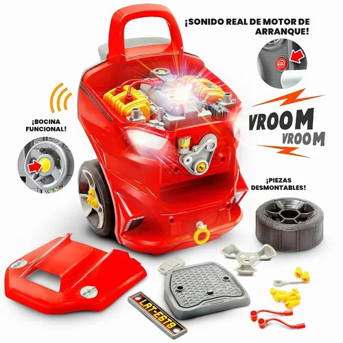 Vista 4 de Lanard: Motor Master Engine Workshop, Tuff Tools - Juego de revisión de motor de luz y sonido, desmonta y reconstruye, para edades de 3 años
