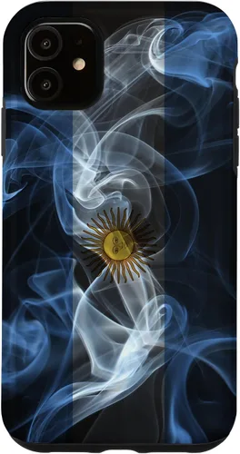 Vista 8 de iPhone 16 Smoky Argentina Flag - Funda de orgullo argentino estilo humo