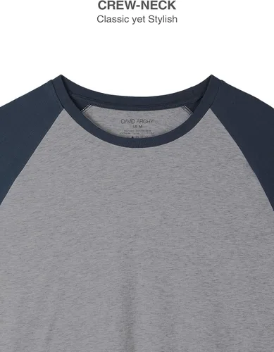 Vista 7 de Pijama de manga raglán de algodón para hombre, parte superior e inferior de la pijama, juego para sala de estar