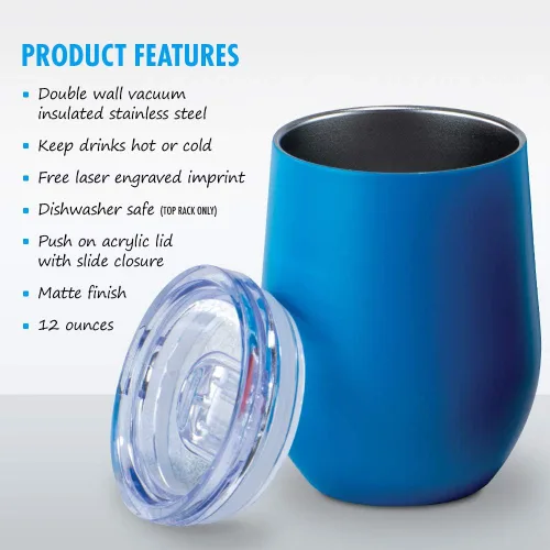 Vista 2 de Vaso personalizado de acero inoxidable verde de 12 onzas con tapa acrílica de cierre deslizante - Grabado gratis