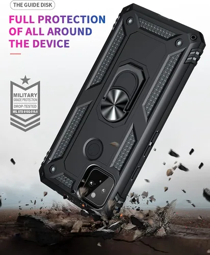 Vista 6 de Androgate Funda diseñada para Google Pixel 5A con protectores de pantalla HD, soporte de anillo de metal de grado militar, prueba de caídas de 15
