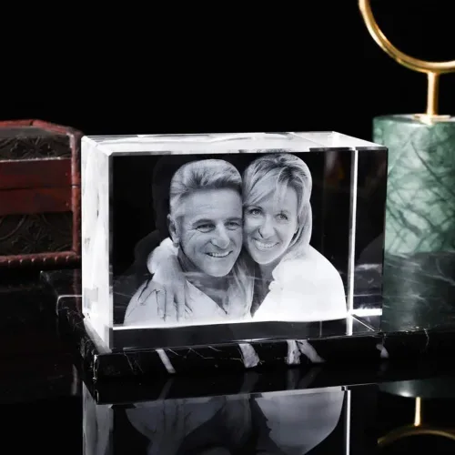Vista 6 de jfs Marco de fotos de cristal grabado con láser 2D/3D personalizado para fotos, padre, mamá, novia, ella, él, novio, cumpleaños, aniversario