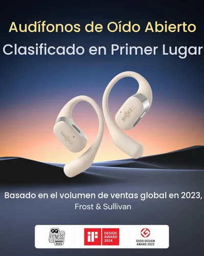 Vista 3 de SHOKZ OpenFit - Auriculares True Wireless Bluetooth de Oreja Abierta con Micrófono, Auriculares con Ganchos para los Oídos, Resistente al Sudor