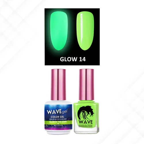 Vista 3 de Wavegel WAVEGEL - Juego de gel y esmalte de uñas a juego - Brilla en la oscuridad - # 01