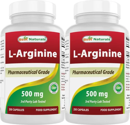 Vista 9 de Best Naturals L-Arginina 500mg 250 Cápsulas - Suplemento de arginina de grado L farmacéutico promueve la síntesis de óxido nítrico