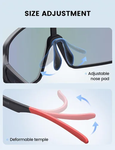 Vista 5 de Lamicall Gafas de sol deportivas polarizadas de tamaño XL para hombres y mujeres, gafas de sol grandes con protección UV400, para correr, ciclismo