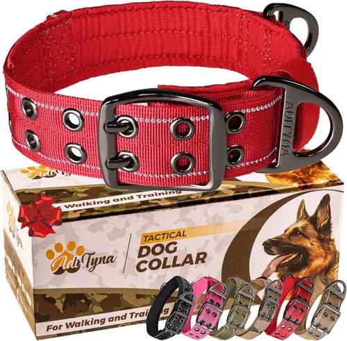 Vista 22 de ADITYNA Collar de perro resistente para perros extra grandes con mango de Collar táctico de camuflaje para caminar, entrenar, uso diario