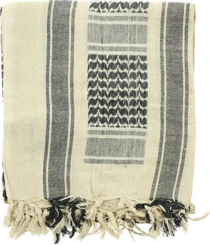 Vista 6 de ARMYU - Bufanda táctica militar árabe Shemagh, Keffiyeh, 100% de algodón Azul & blanco