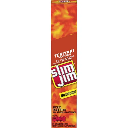 Vista 9 de Slim Jim - Palitos de carne seca ahumada gigante, sabor Teriyaki, 0.97 onzas, 24