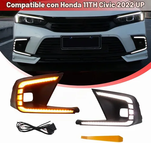 Vista 3 de Switchback - Lámpara LED antiniebla frontal blanco/ámbar, lámpara secuencial diurna de funcionamiento, característica de señal de giro LED