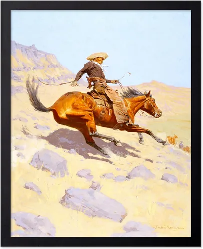 Vista 16 de Poster Master Póster vintage de The Lookout, estampado retro de vaquero, arte occidental, arte del salvaje oeste, arte de equitación, regalo