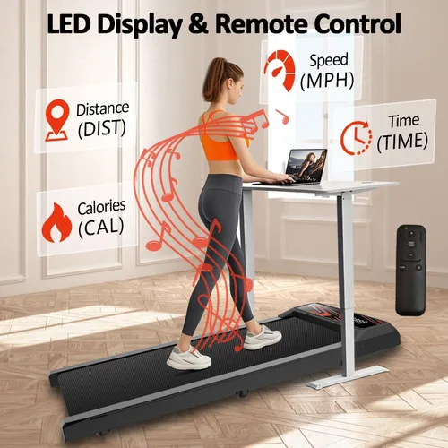Vista 7 de Maicifi Walking Treadmill Pad with Incline - 2.5HP Low Noise Under Desk Treadmill,Walking Portable Pad with Handle Bar, 3 in 1 for Home, Remote