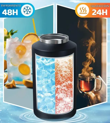 Vista 4 de Jarra de Agua de Galón, Botella de Agua Aislada, Jarra de 1 Galón con Asa, Botella de Agua Grande de Acero Inoxidable de 128 oz de Boca Ancha