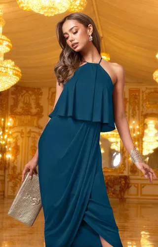 Vista 2 de KOH KOH Vestido largo y sexy para dama de honor, invitada de boda, cóctel