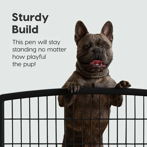 Vista 6 de IRIS USA 585605 - Corralito para mascotas de 8 paneles, 34 pulgadas, sin puerta, negro (585605) Safe Play Zone, Flexible Boundary, Configurable